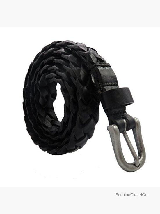 Full Grain Leather Hand Braided Skinny Belt - Adjustable main image 4